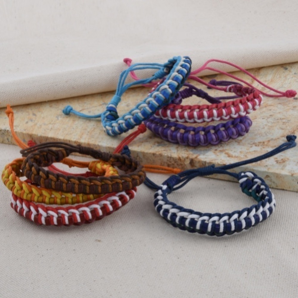 Multi Color Set of 7 Pride adjustable Friendship Bracelets